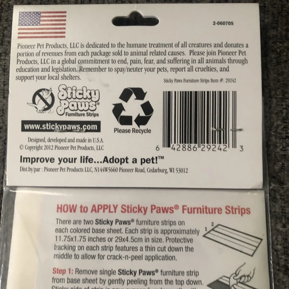 Pioneer Cat Pet Sticky Paws Furniture Strips 24 Pack Easy Harmless NEW